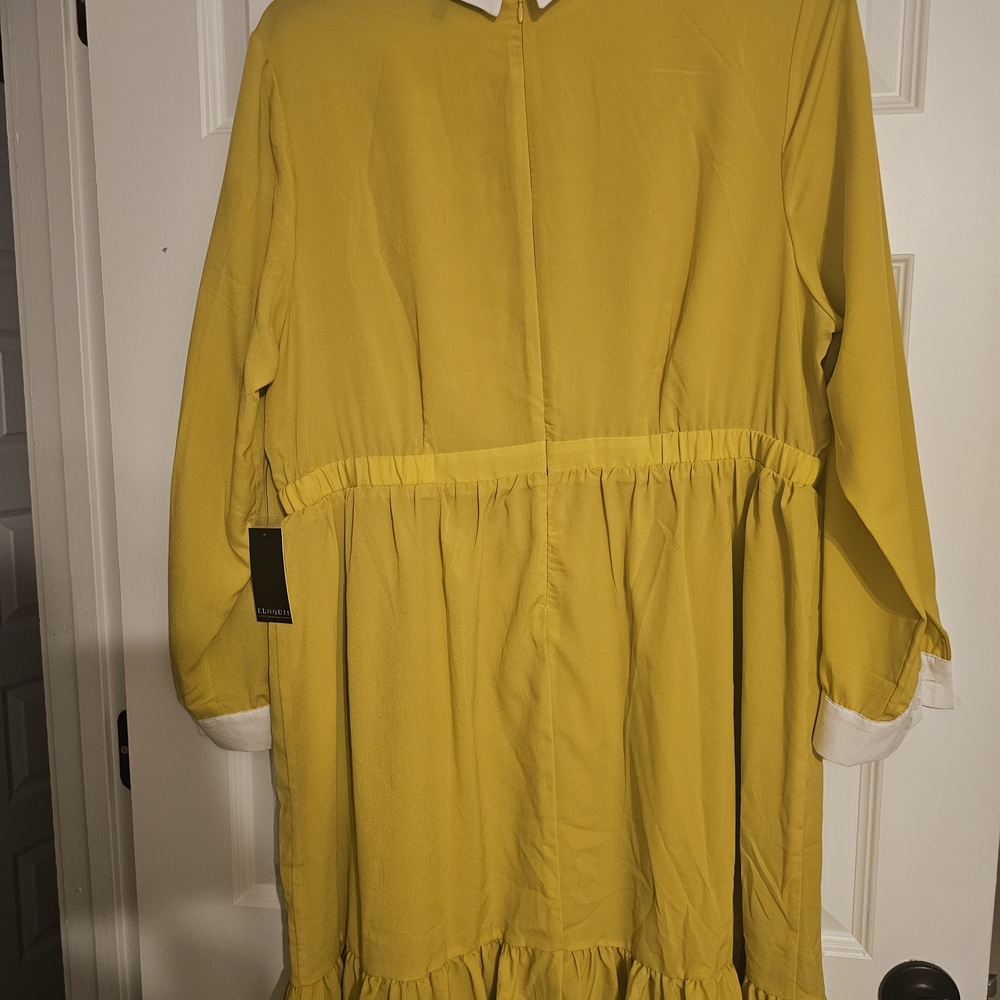 Yellow Ruffled Women's Dress - Picture 6 of 6